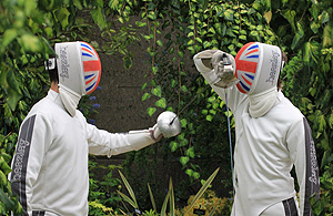 Fencing in the Hillier Nurseries display