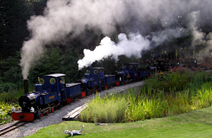 Mr Leo heads the lead engine of the Exbury stream railway