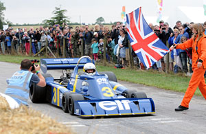 Jody Scheckter in the six-wheeled Tyrrell P34