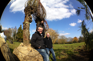 Jinny with Robin and Mark from Hortus Loci and the willows being grown for her garden