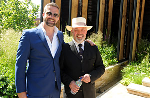 Gavin McWilliam and Andrew Wilson in the Cloudy Bay garden