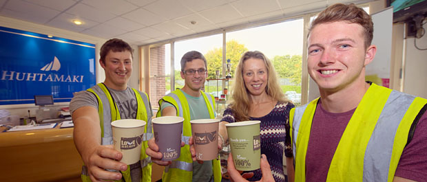 John Monger, Simon Walsha, Linda Salt (Huhtamaki) and Daniel Handley