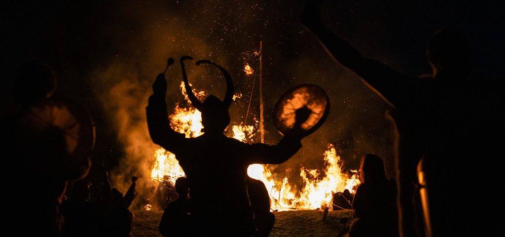 Equinox Boat Burn at Butser Ancient Farm